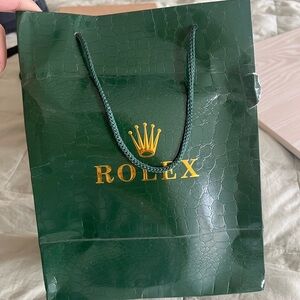 Rolex Dark Green Bag with Gold Logo